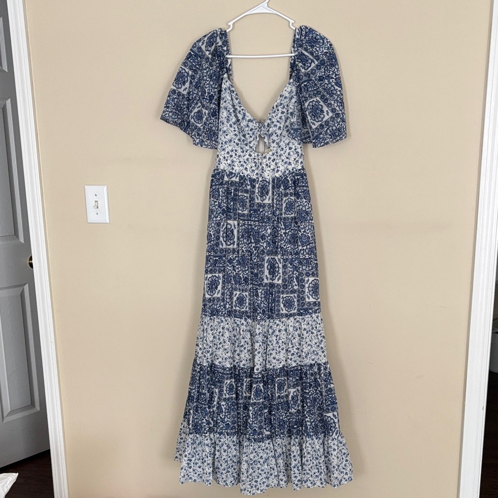 Abercrombie & Fitch Blue and White Maxi Dress
